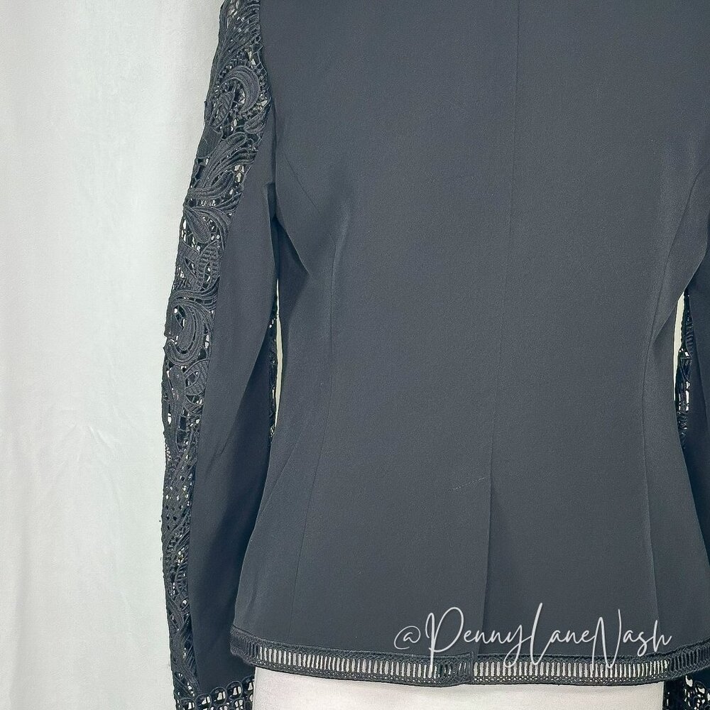 Ted Baker Liela Sheer Lace Panel Jacket Size 2 Black - Picture 11 of 11
